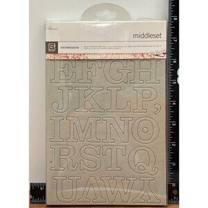 BasicGrey Undressed Chipboard Alphabet Set Middleset W SELF ADHESIVE BACKING